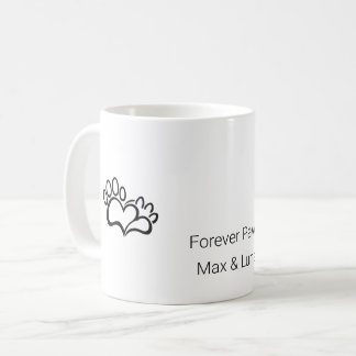 De Café Taza Minimalista Perro Gato Huella Corazón Nombre 