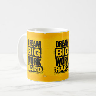 De Café Taza motivacional "DREAM BIG, WORK HARD"