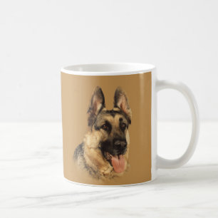 De Café Taza muy hermosa alemana del pastor