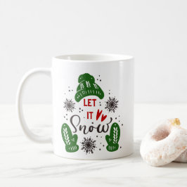 De Café Taza Navideña Deja Que Nieve Roja Verde