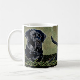 De Café Taza negra del collage del labrador retriever