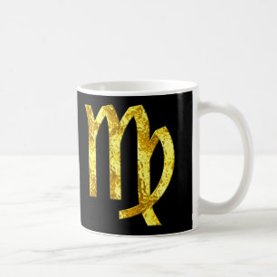 De Café Taza negra del oro del virgo