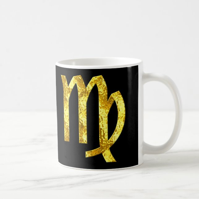 De Café Taza negra del oro del virgo (Derecha)