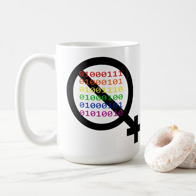 De Café Taza No-binaria del género (Con donut)
