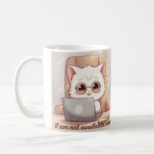 De Café Taza No Estoy Disponible Ahora - Gato Kawaii Lindo