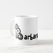 Taza - Nombre con letra inicial gato B