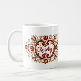 De Café Taza Nórdica Rosemaling, Diseño Escandinavo “Kosel