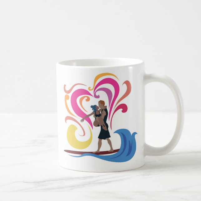 De Café Taza oficial que practica surf en tándem (Derecha)