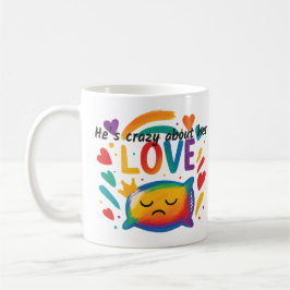 De Café Taza Orgullo "Loco por Ella" | Amor LGBTQ+ Arcoíri
