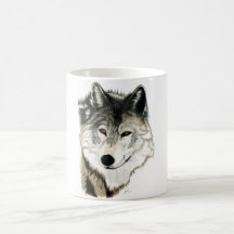 Taza original del arte del lobo