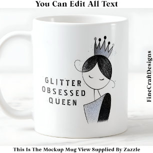 De Café Taza Original Reina Brillo Purpurina Personalizada