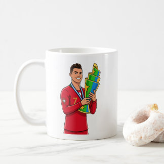 De Café Taza para fanático del fútbol CR7 Campeón Trofeo