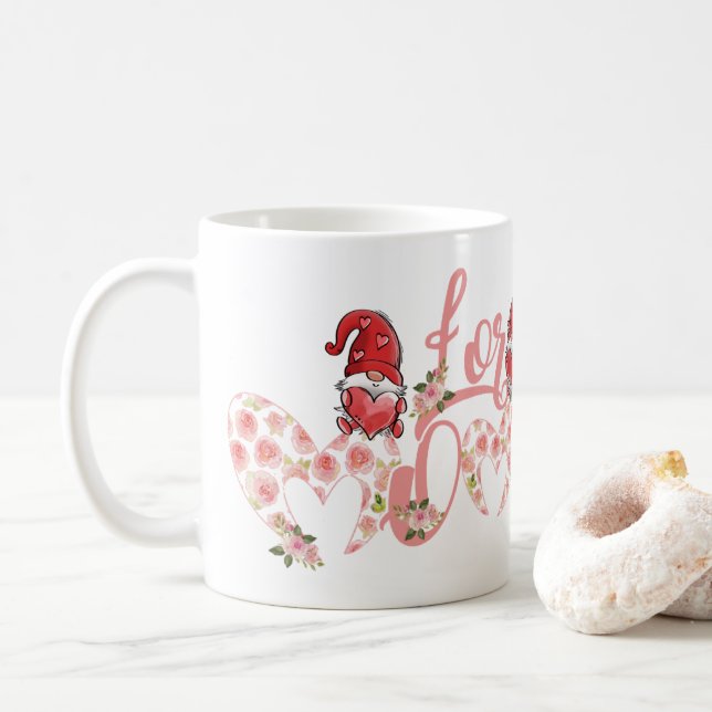 De Café Taza para mamá con corazones (Con donut)