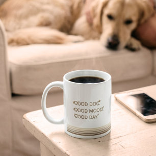 De Café Taza para Mamá Perro Minimalista Beige Buen Perro 