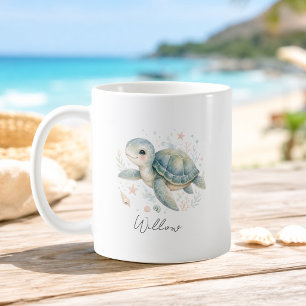De Café Taza para niños Tortuga Oceánica con nombre person