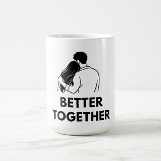 De Café Taza Para Pareja Minimalista Mejor Juntos