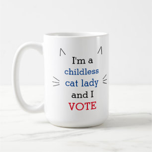De Café Taza para votante señora sin hijos y con gatos pol