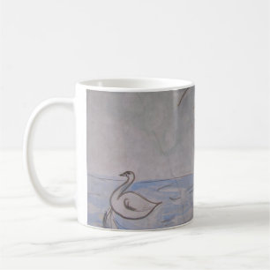 De Café taza paralela del cisne y del universo del