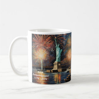 De Café Taza patriótica con Lady Liberty