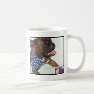 De Café Taza patriótica del perro del boxeador