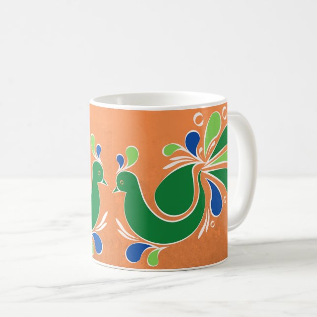 De Café Taza Pavos Reales Bailando (Anverso derecho)