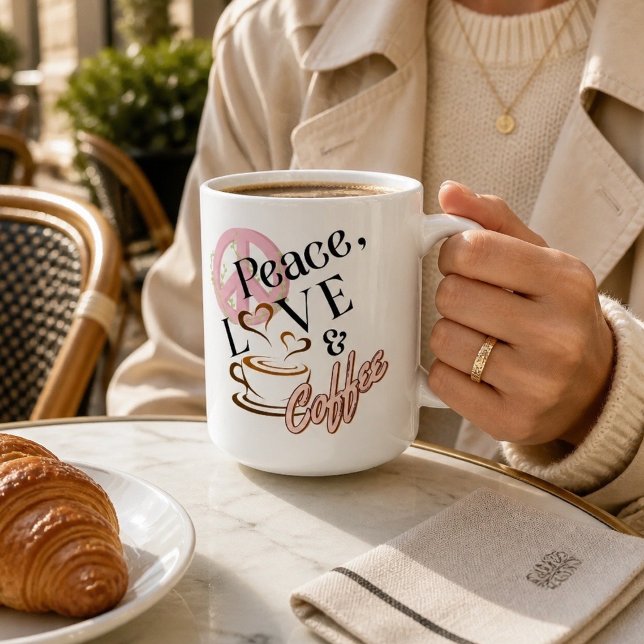De Café Taza "Paz, Amor y Café" (Subido por el creador)