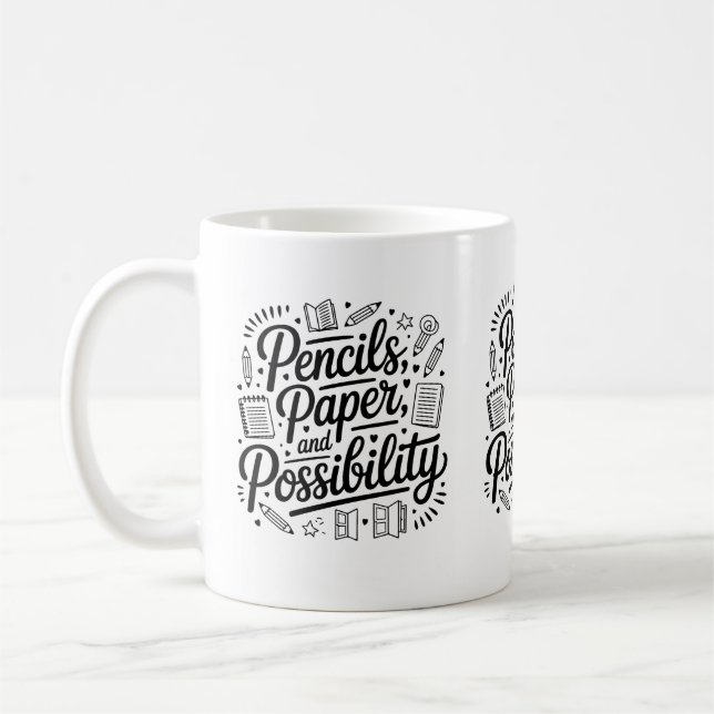 De Café Taza Pencils, Paper, and Possibilities (Izquierda)