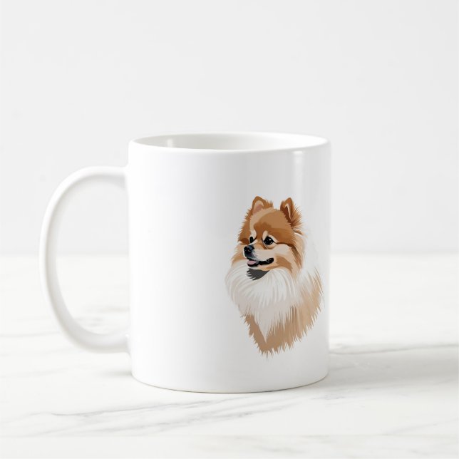 De Café Taza perro pomerania (Izquierda)