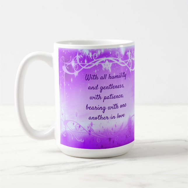 De Café Taza personalizable con versículo bíblico - 15 oz. (Izquierda)