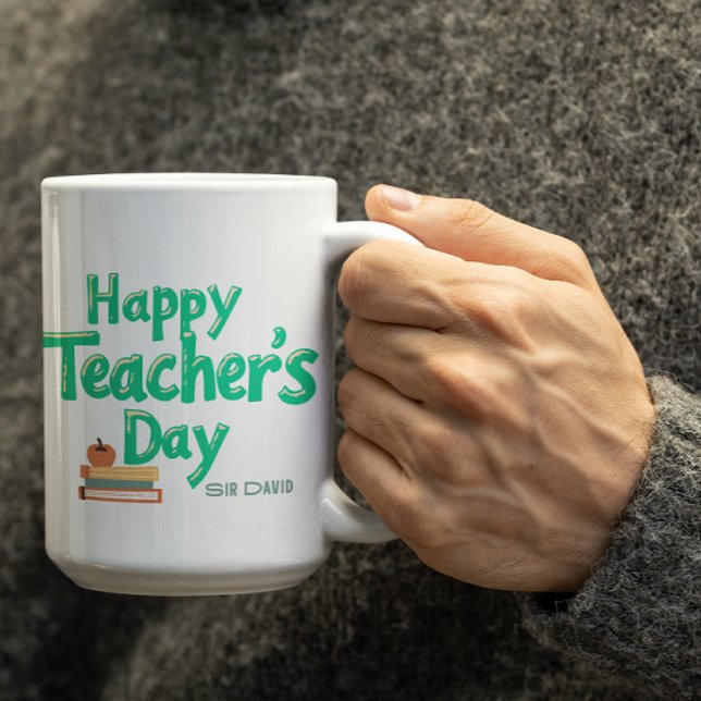 De Café Taza personalizable del día del maestro feliz (Subido por el creador)