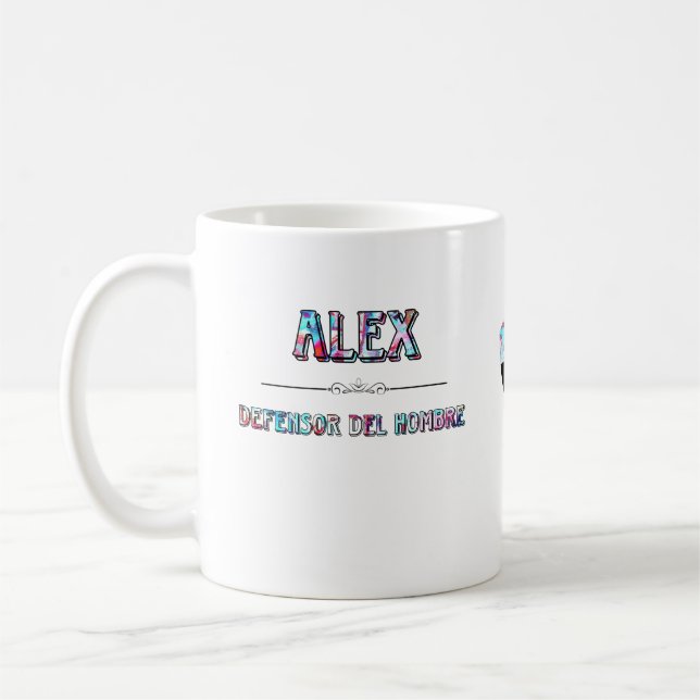 De Café Taza personalizada Alex y su significado (Izquierda)