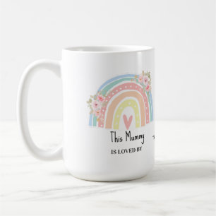 De Café Taza Personalizada Arcoíris y Floral para Mamá