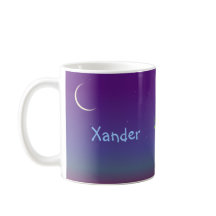 Taza personalizada búhos soñolientos azules