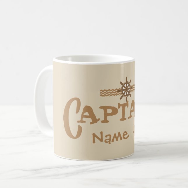 De Café Taza personalizada capitán del barco (Anverso izquierdo)