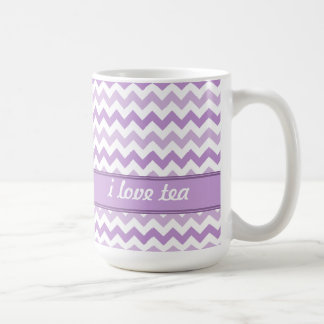 De Café Taza personalizada Chevron rosada y blanca