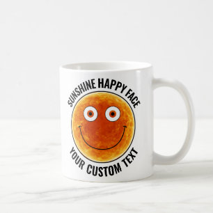 De Café Taza personalizada con cara feliz y sol