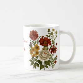 De Café Taza personalizada con diseño floral vintage, rega