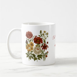 De Café Taza personalizada con diseño floral vintage, rega