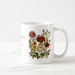 De Café Taza personalizada con diseño floral vintage, rega