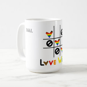 De Café Taza personalizada con fecha y nombres LGBT 'Love