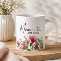 Taza personalizada con flores para mamá – Regalo d