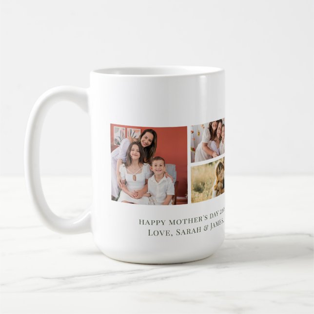 De Café Taza personalizada con foto familiar para el Día d (Izquierda)