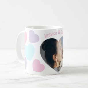 De Café Taza personalizada con foto y nombre con corazón s