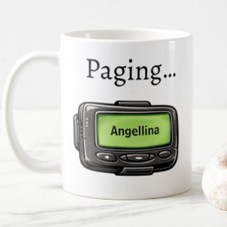 De Café Taza Personalizada con Nombre Divertido Pager Negr