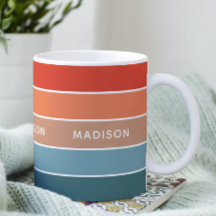 Taza Personalizada con Nombre y Colores Terrosos
