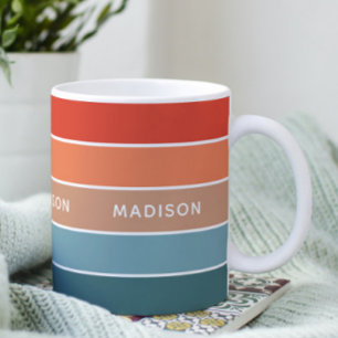 De Café Taza Personalizada con Nombre y Colores Terrosos