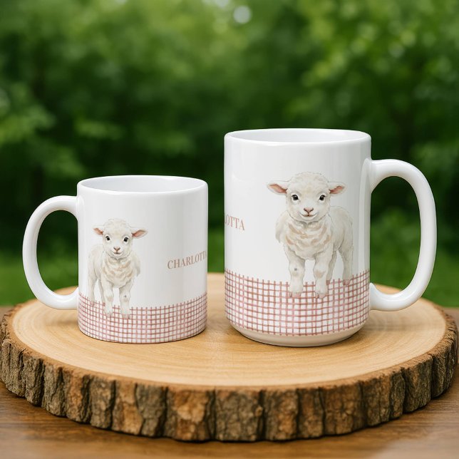 De Café Taza Personalizada Corderito Cordero Bebé Nombre (Subido por el creador)