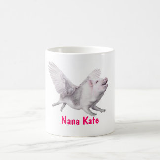 De Café Taza personalizada del cerdo que vuela para la