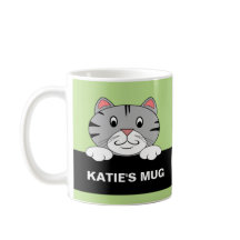 Taza personalizada del gato del dibujo animado