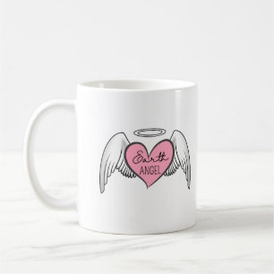 De Café Taza personalizada Earth Angel – Corazón, Alas y H